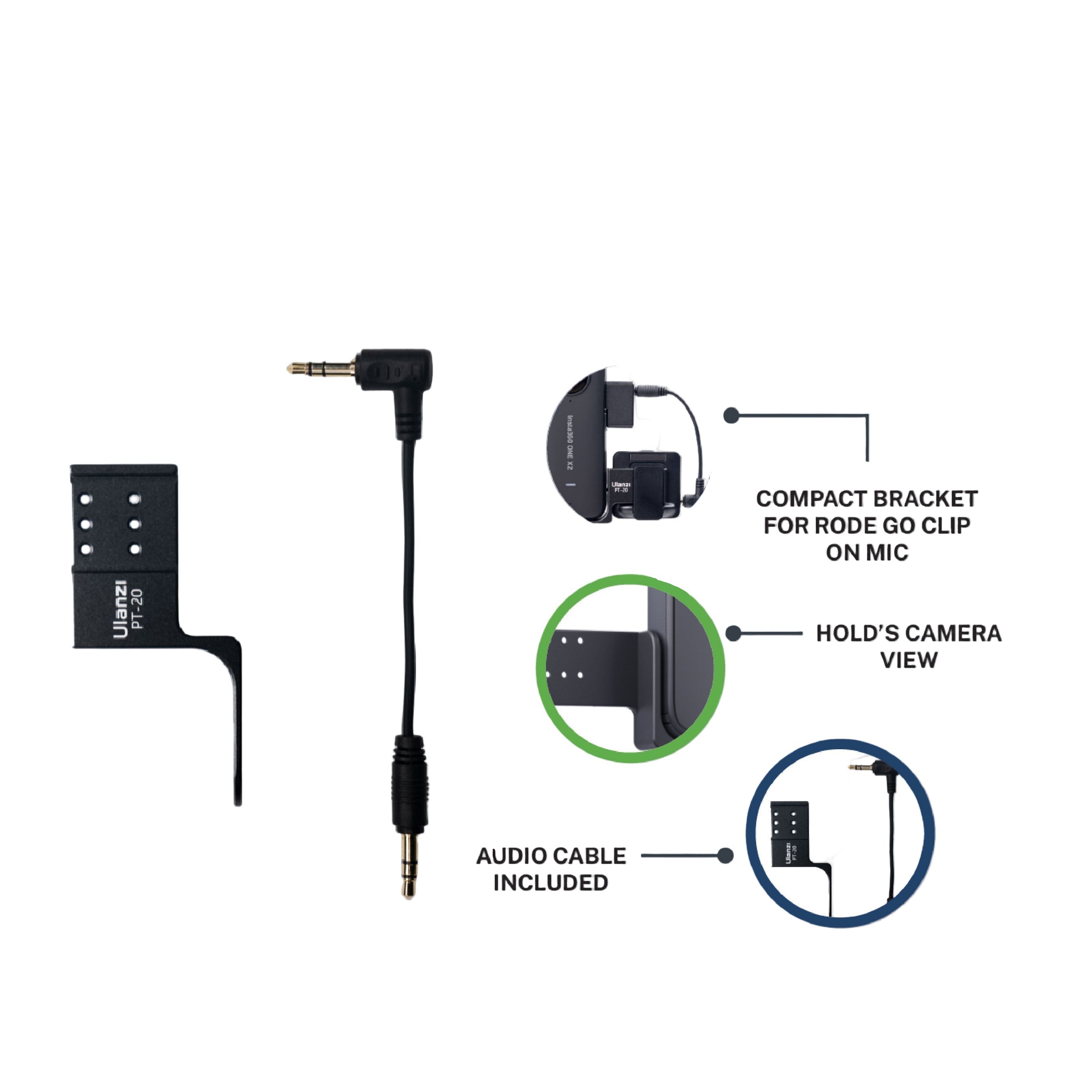 Insta360 ONE X2/X3/X4 Invisible Mic Cold Shoe (for Rode Wireless Go)