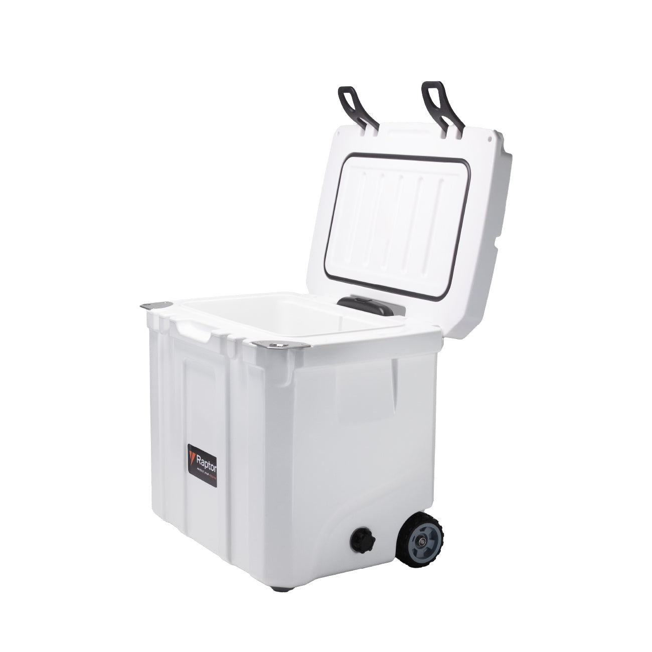 Raptor Cooler Arctic Trolley 35 with an open lid