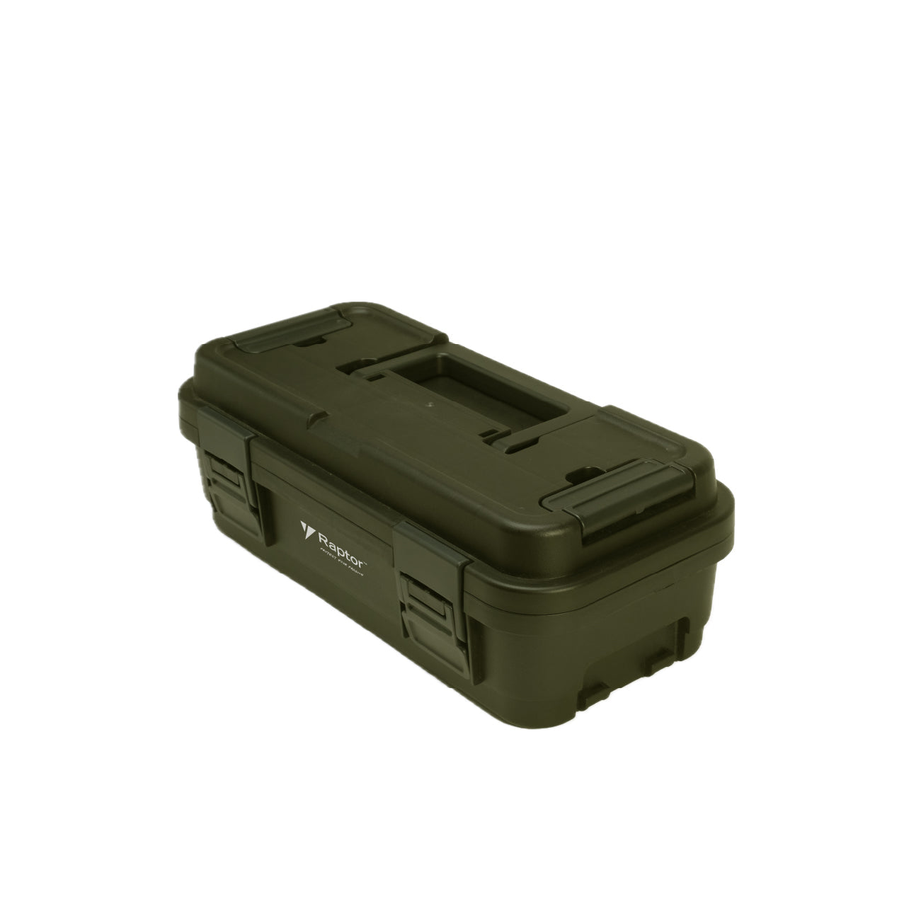 Top view of the Raptor Storage 4.5L Stackable Tool box Army Green
