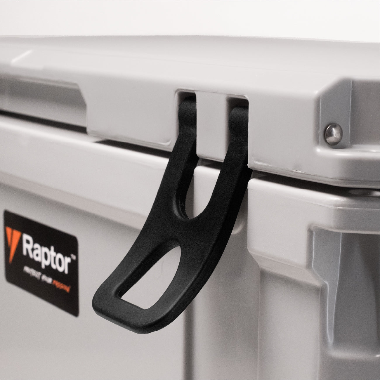 Raptor Cooler Arctic 55 Slate Gray with latch open