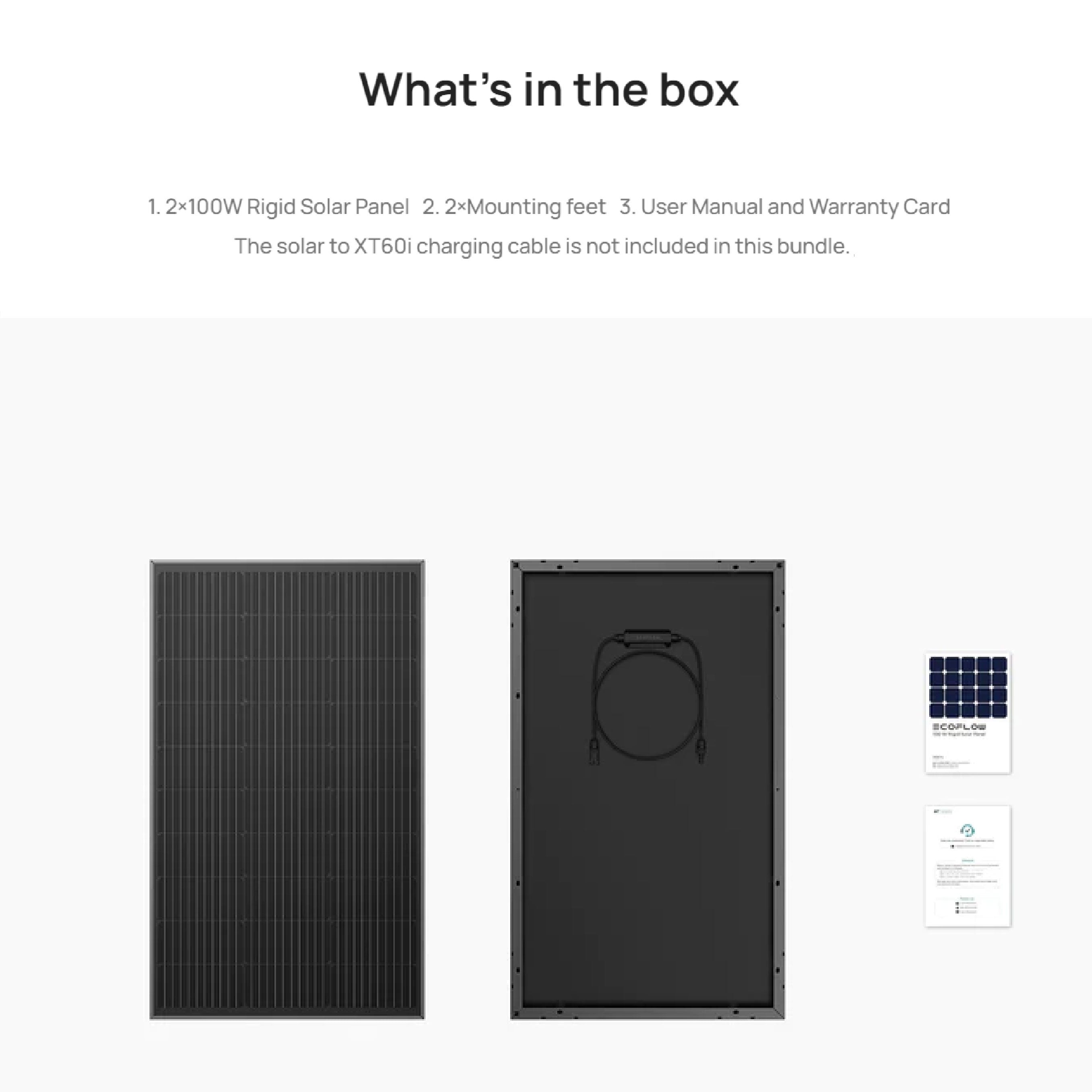Ecoflow 100W Rigid Solar Panel (2 Pieces)