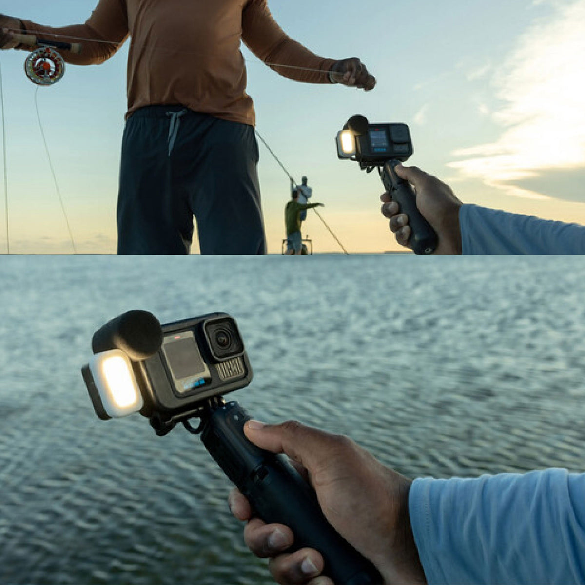 Man using the GoPro Hero 13 Black Action Camera while on a boat