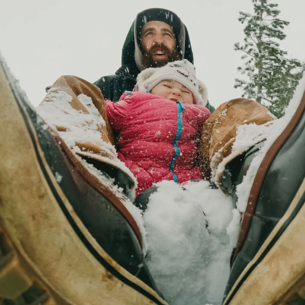 Selfie of dad and kid with the GoPro Magnetic Swivel Clip