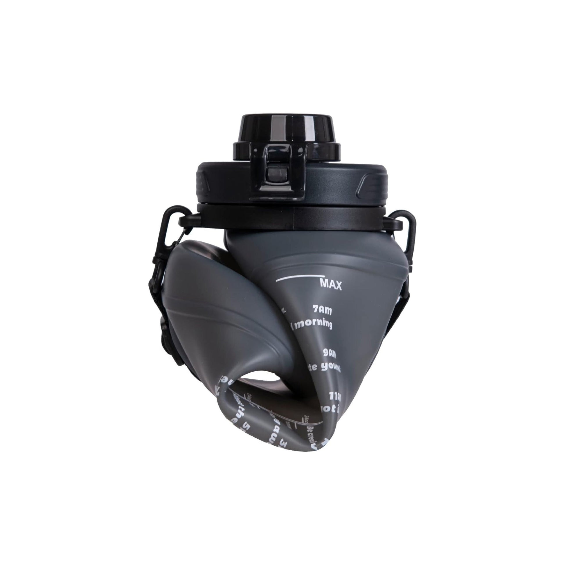 Ecoflow Collapsible Silicone Water Bottle crumpled up