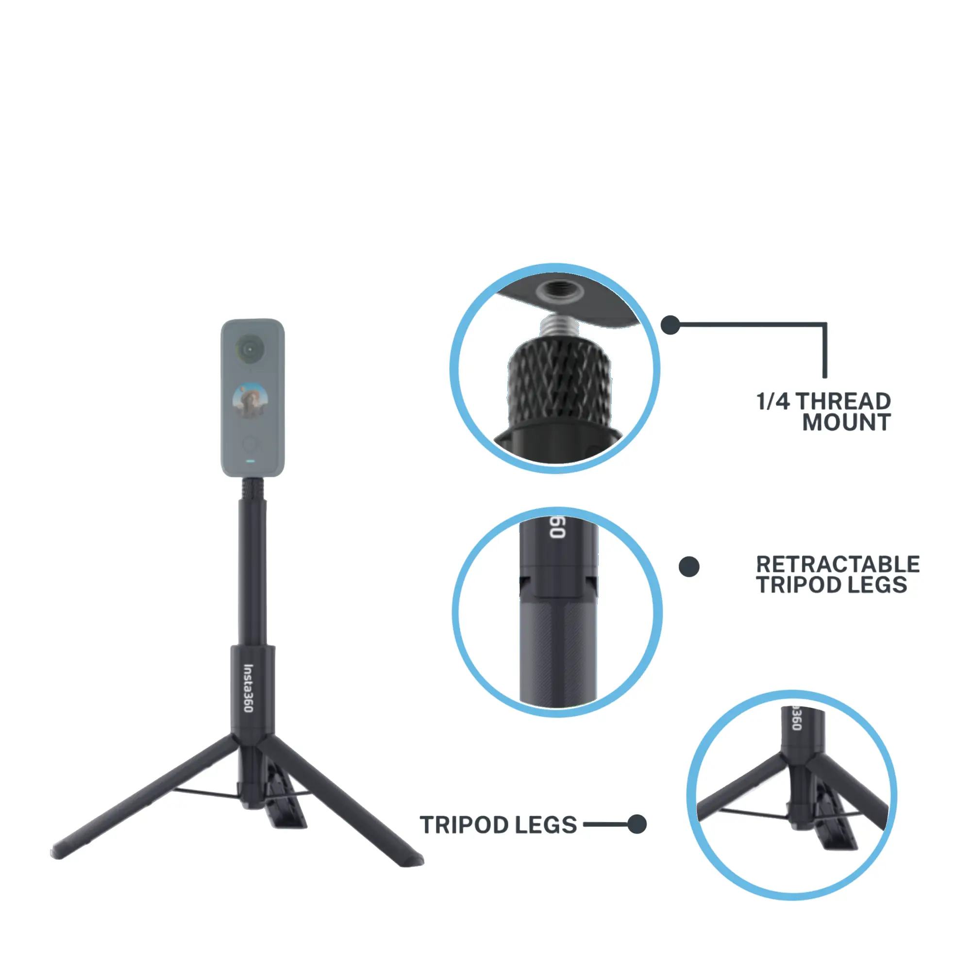 Insta360 2-in-1 Invisible Selfie Stick + Tripod
