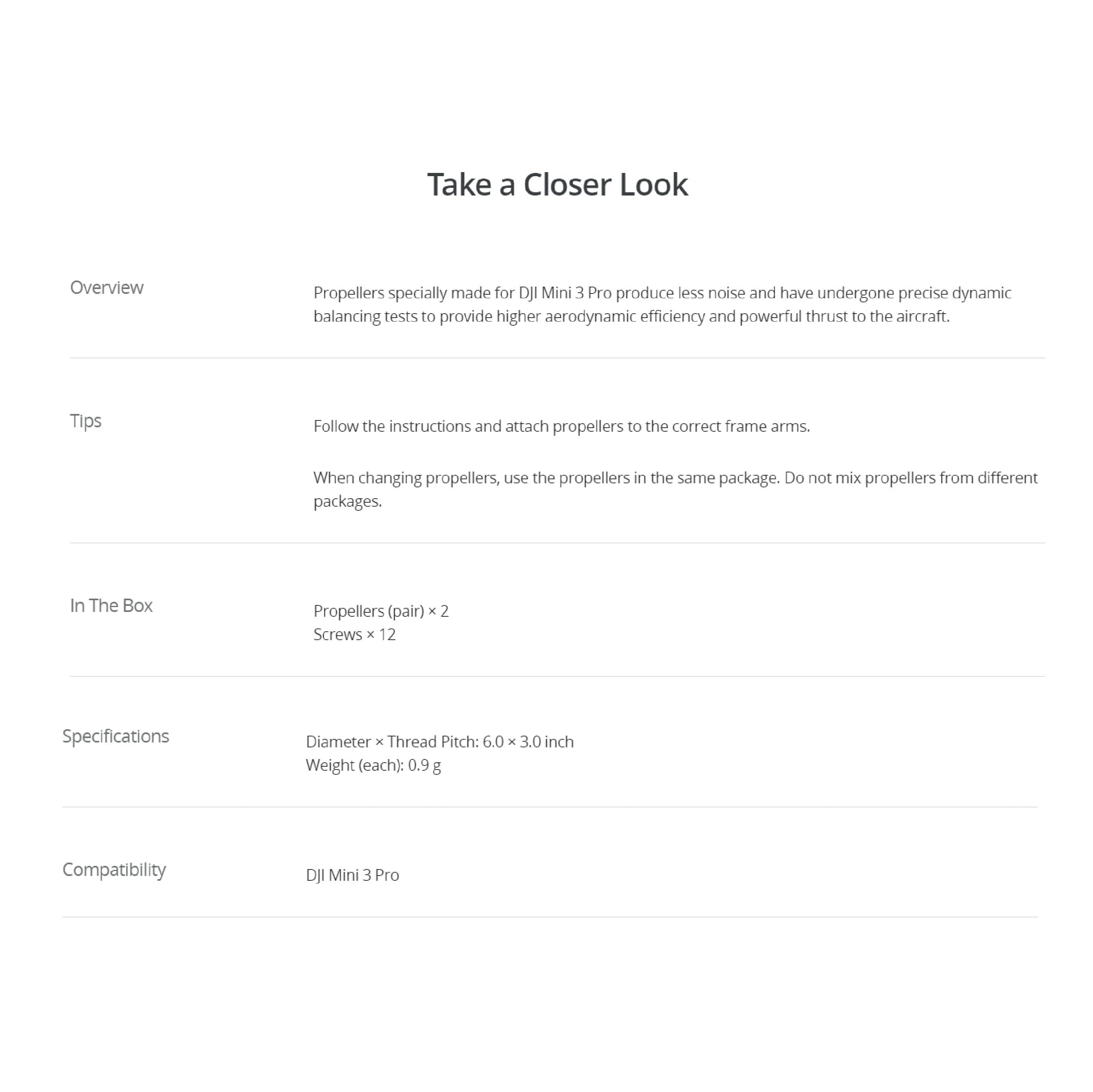 DJI Mini 4 Pro, Mini 3 Pro Propellers