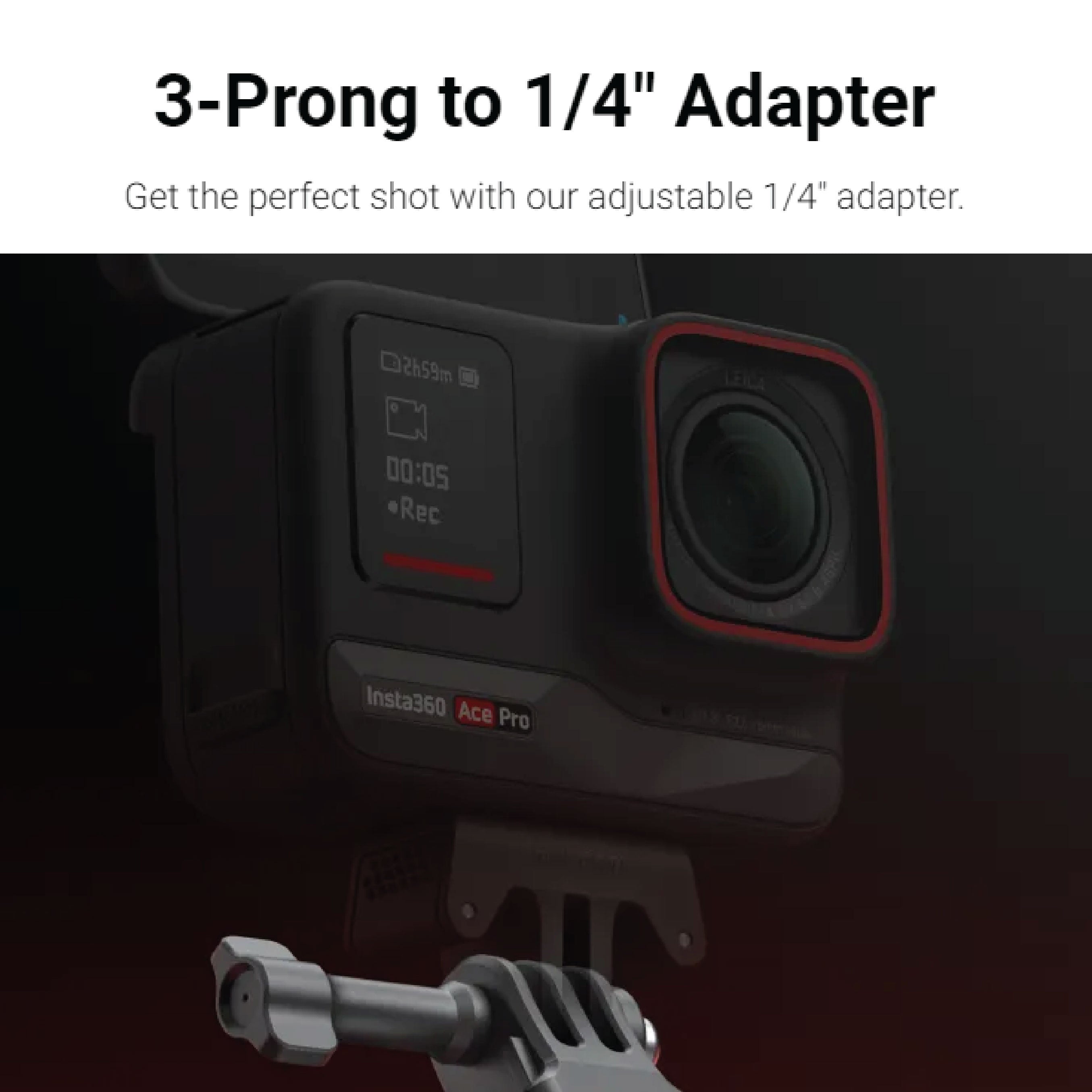 Insta360 3-prong to 1/4” adapter