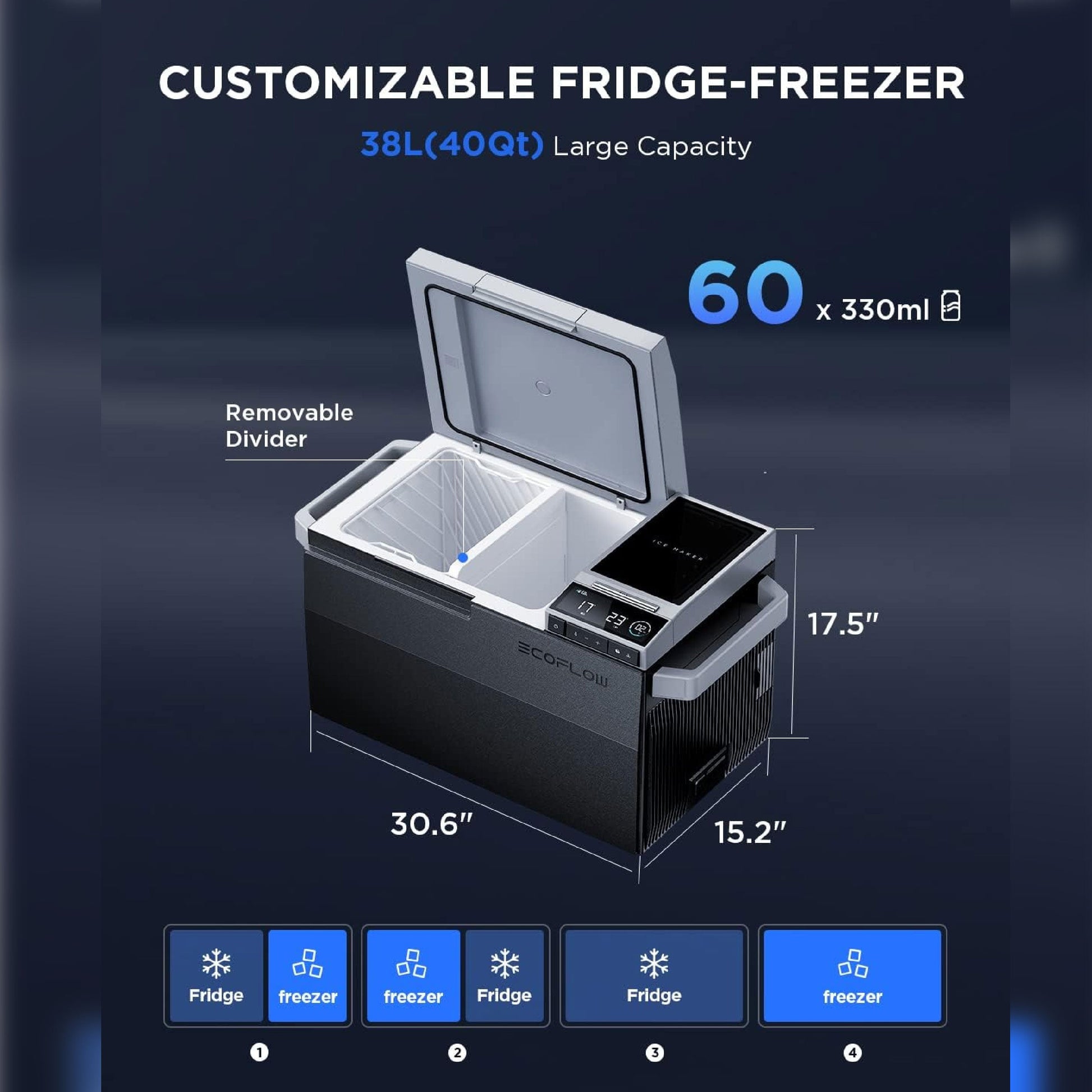 EcoFlow GLACIER EB Bundle Portable Refrigerator Specifications