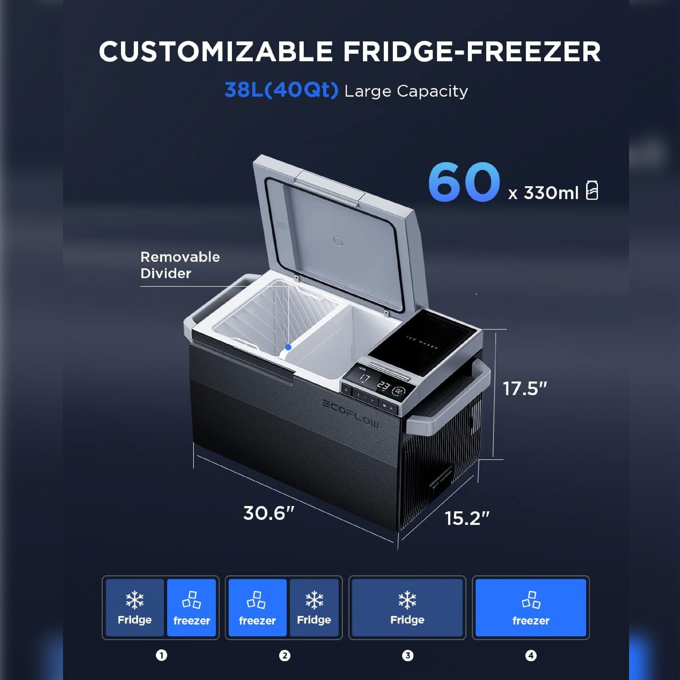 EcoFlow GLACIER EB Bundle Portable Refrigerator Specifications