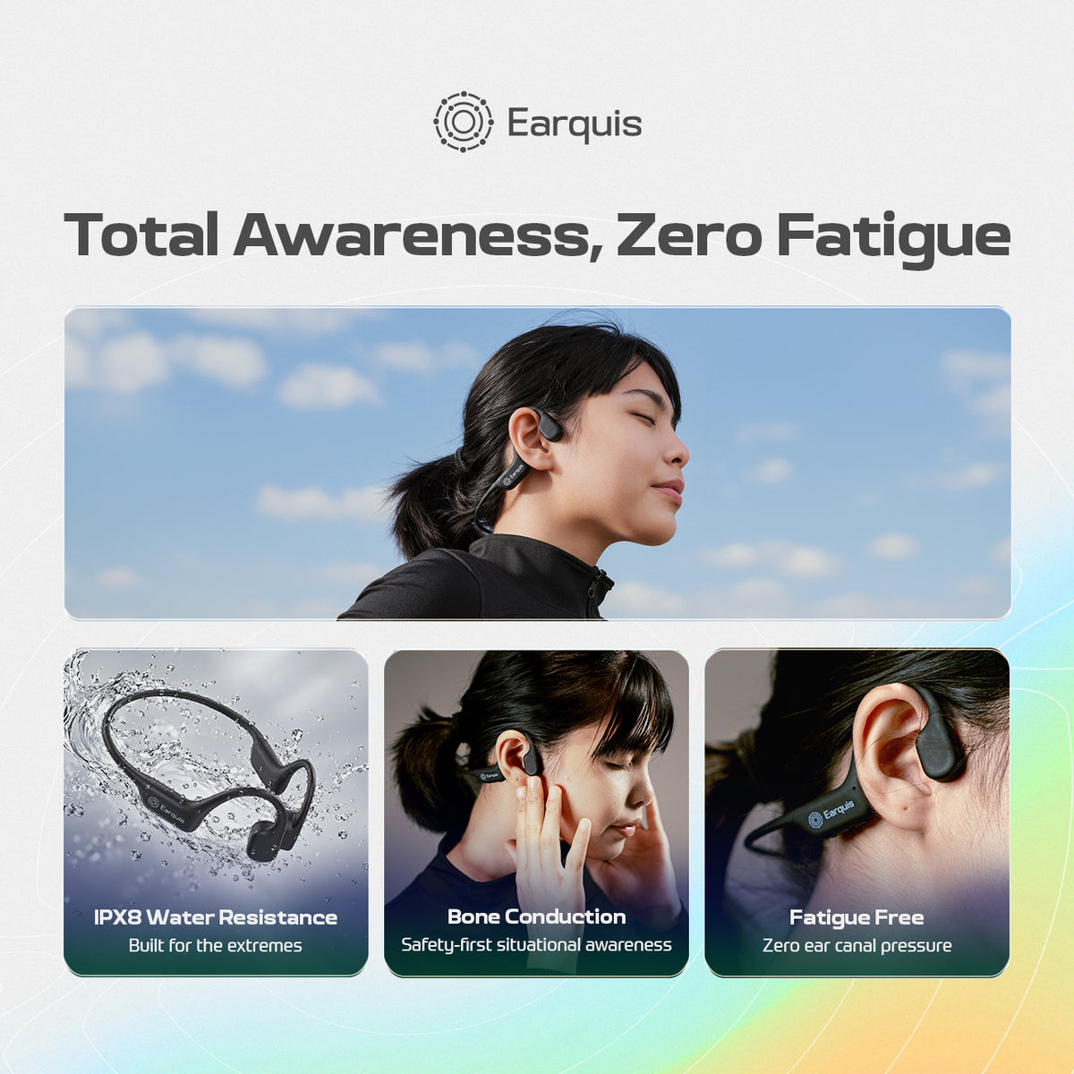 Earquis Pulse Bone Conduction Headphones (Jet Black)