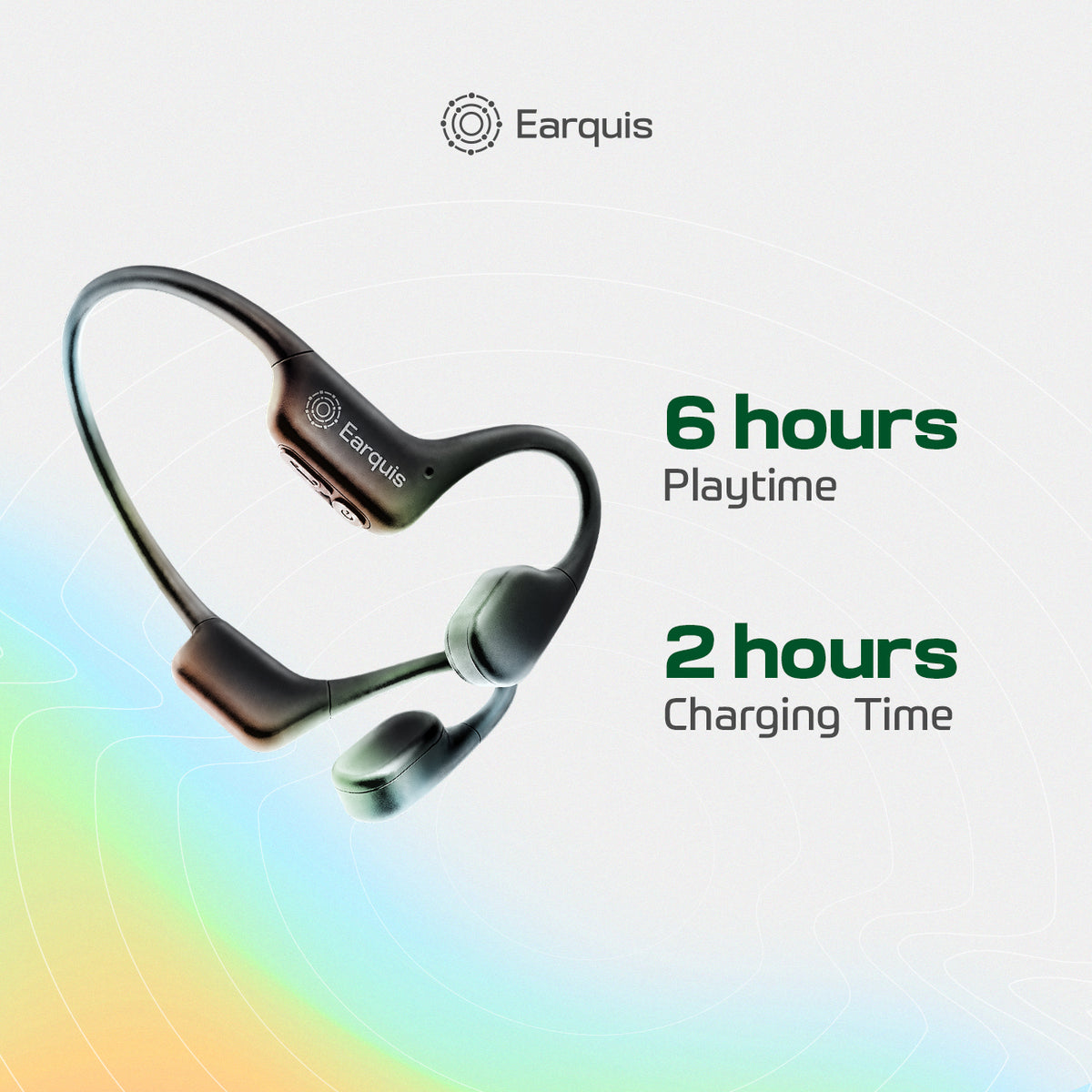 Earquis Pulse Bone Conduction Headphones (Jet Black)