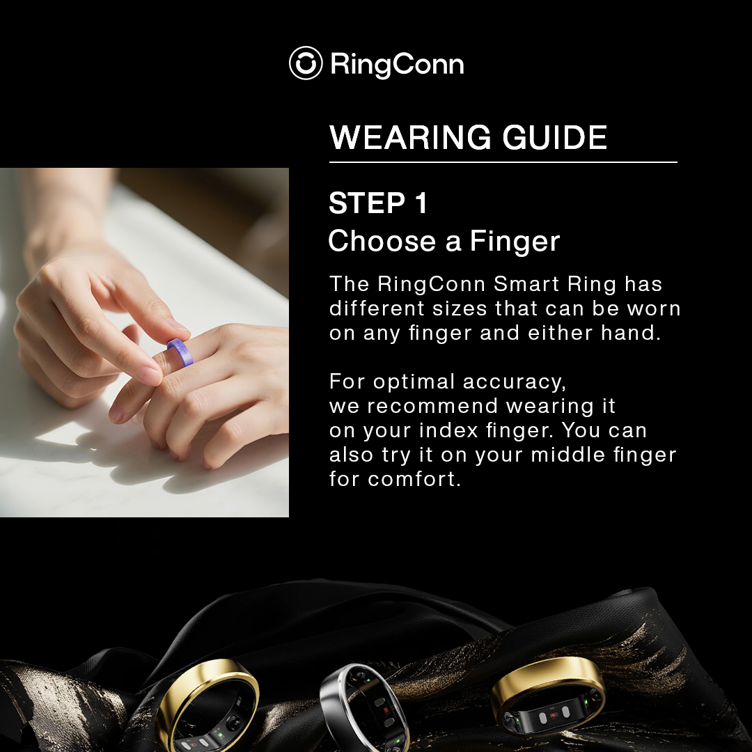 RingConn smart ring sizing kit wearing guide