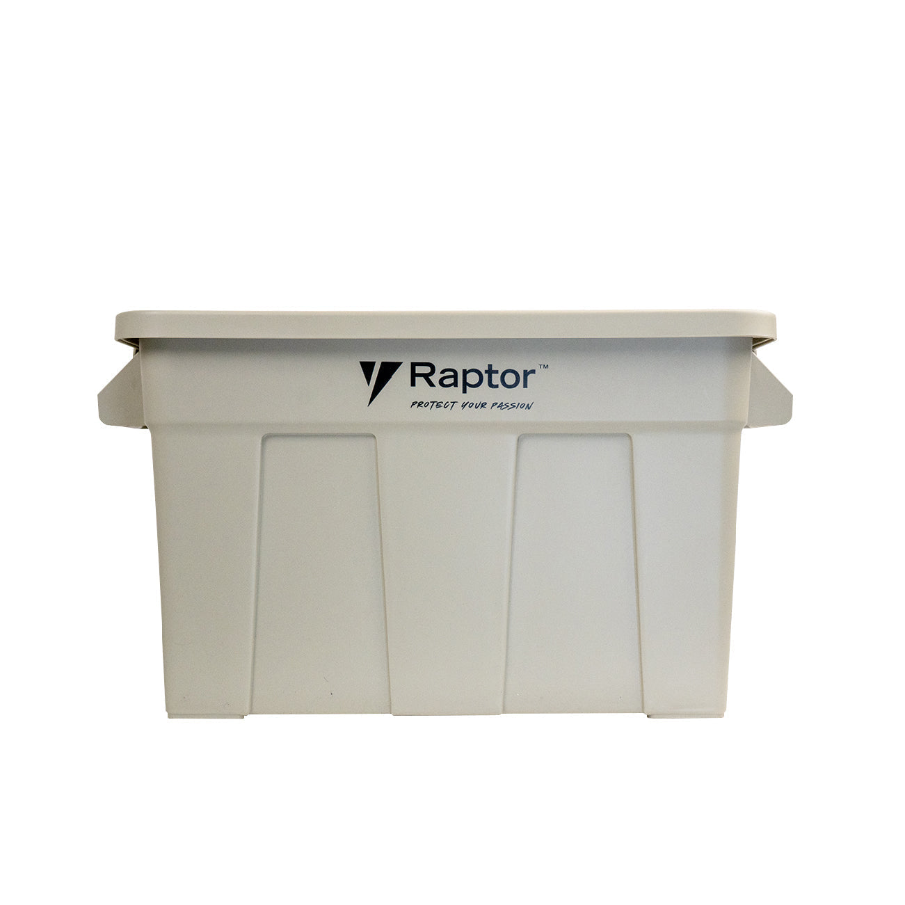 Raptor Ridge 74L storage bin in desert clay color on a white background