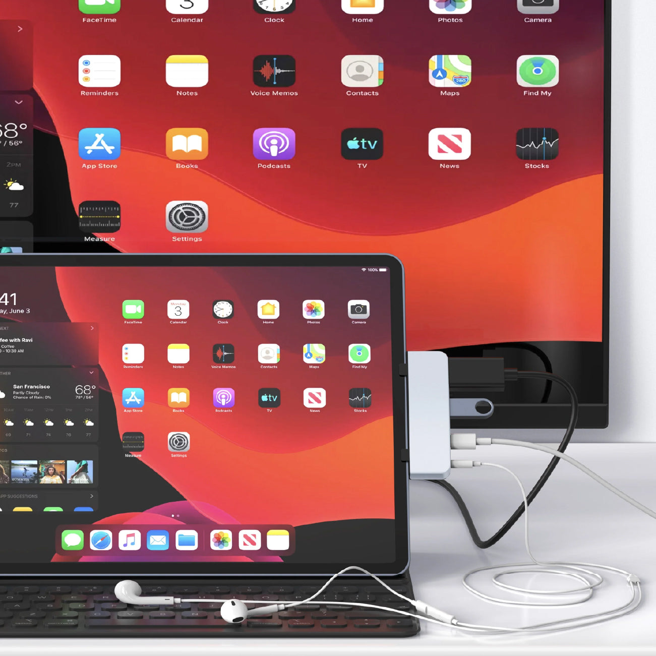 HyperDrive 4-in-1 USB-C Hub for iPad Pro Silver