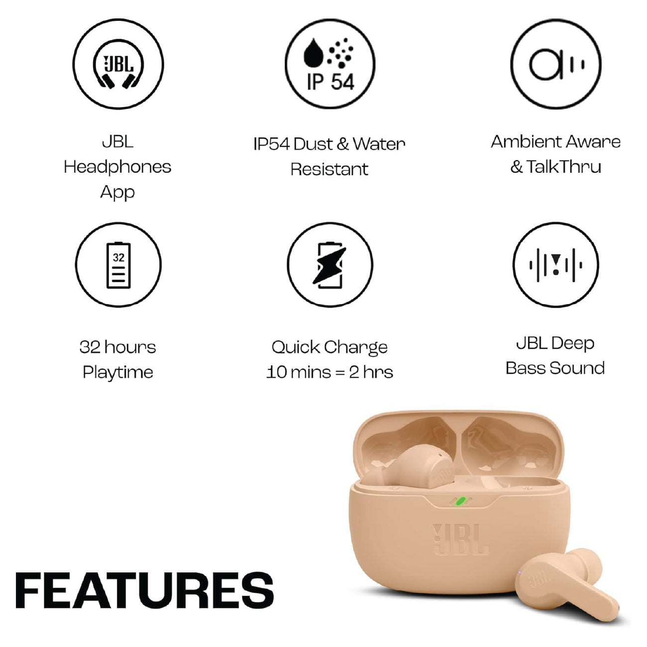 JBL Wavebeam True Wireless Earphones