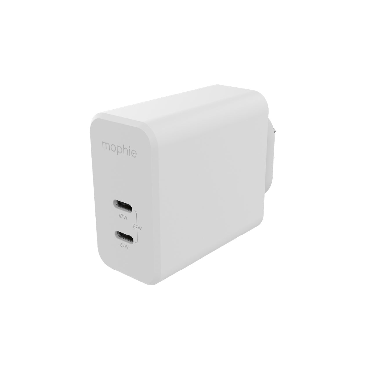 Mophie Wall Adapter USB-C PD DUAL 67W GAN White