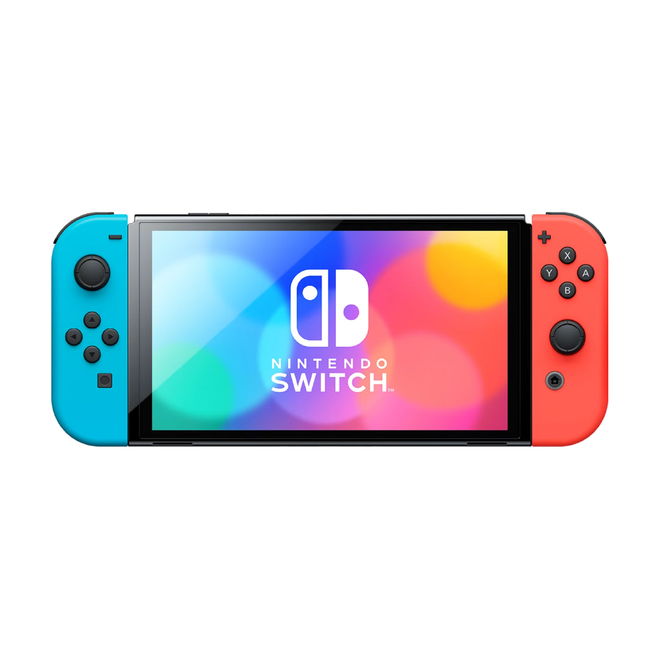 Nintendo Switch Oled with Neon Blue & Neon Red Joy-Con