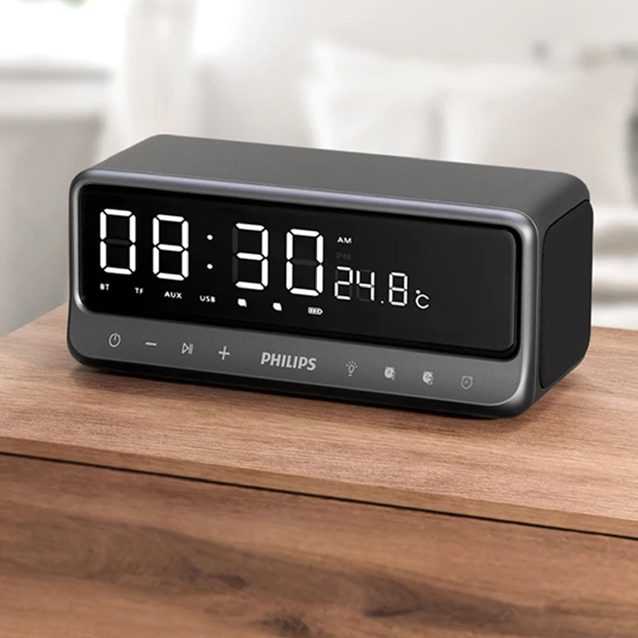 Philips TAS3609 Bluetooth Clock Speaker Grey