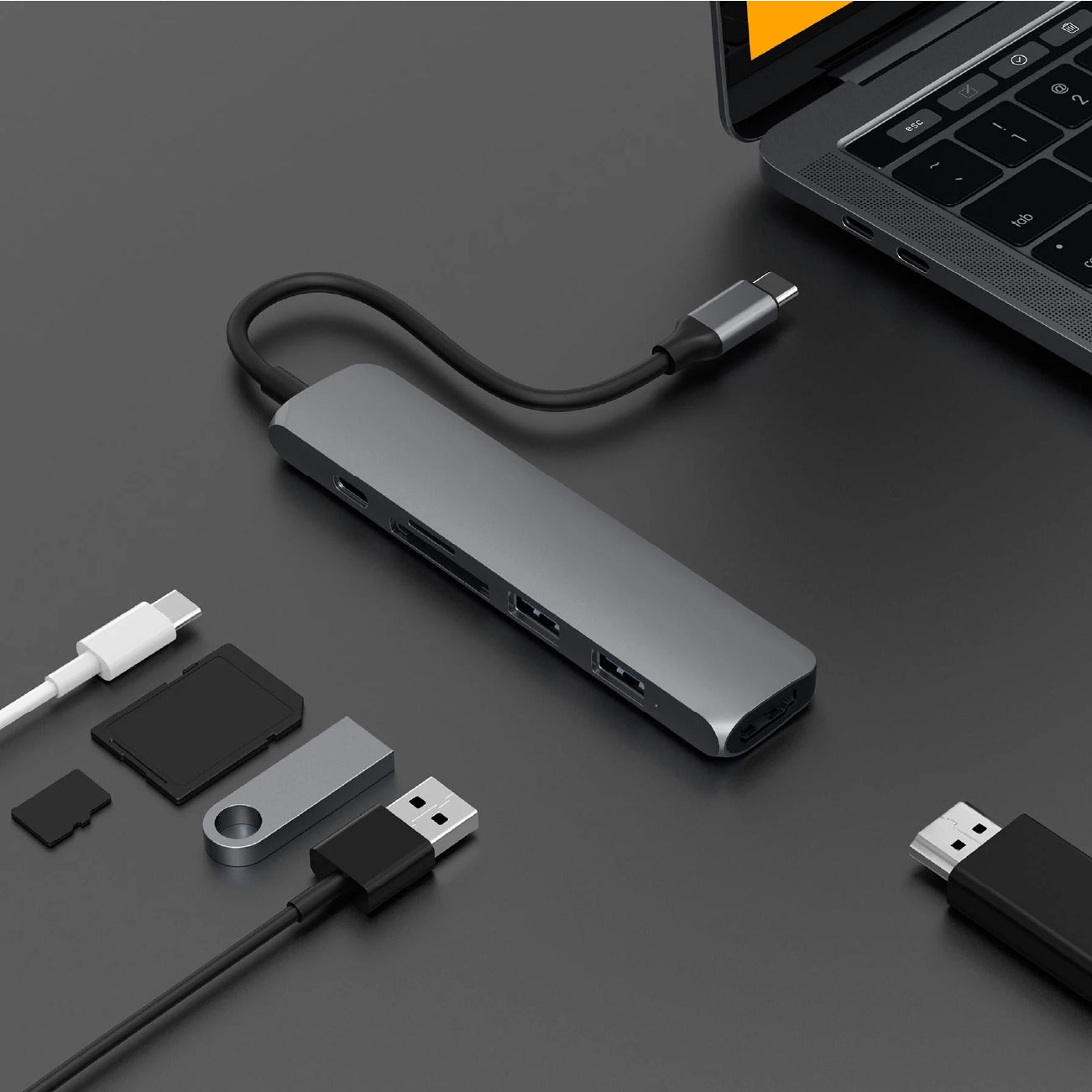 HyperDrive BAR 6-in-1 USB-C Hub Gray