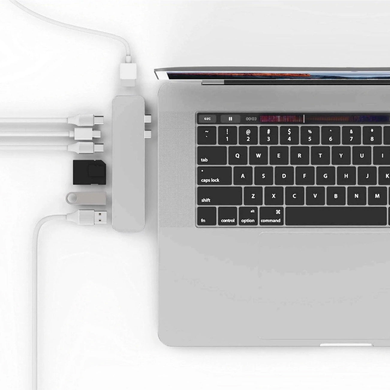 HyperDrive PRO 8-in-2 Hub for USB-C MacBook Pro/Air Silver