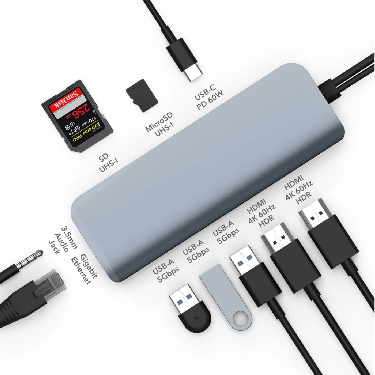 HyperDrive VIPER 10-in-2 USB-C Hub Silver