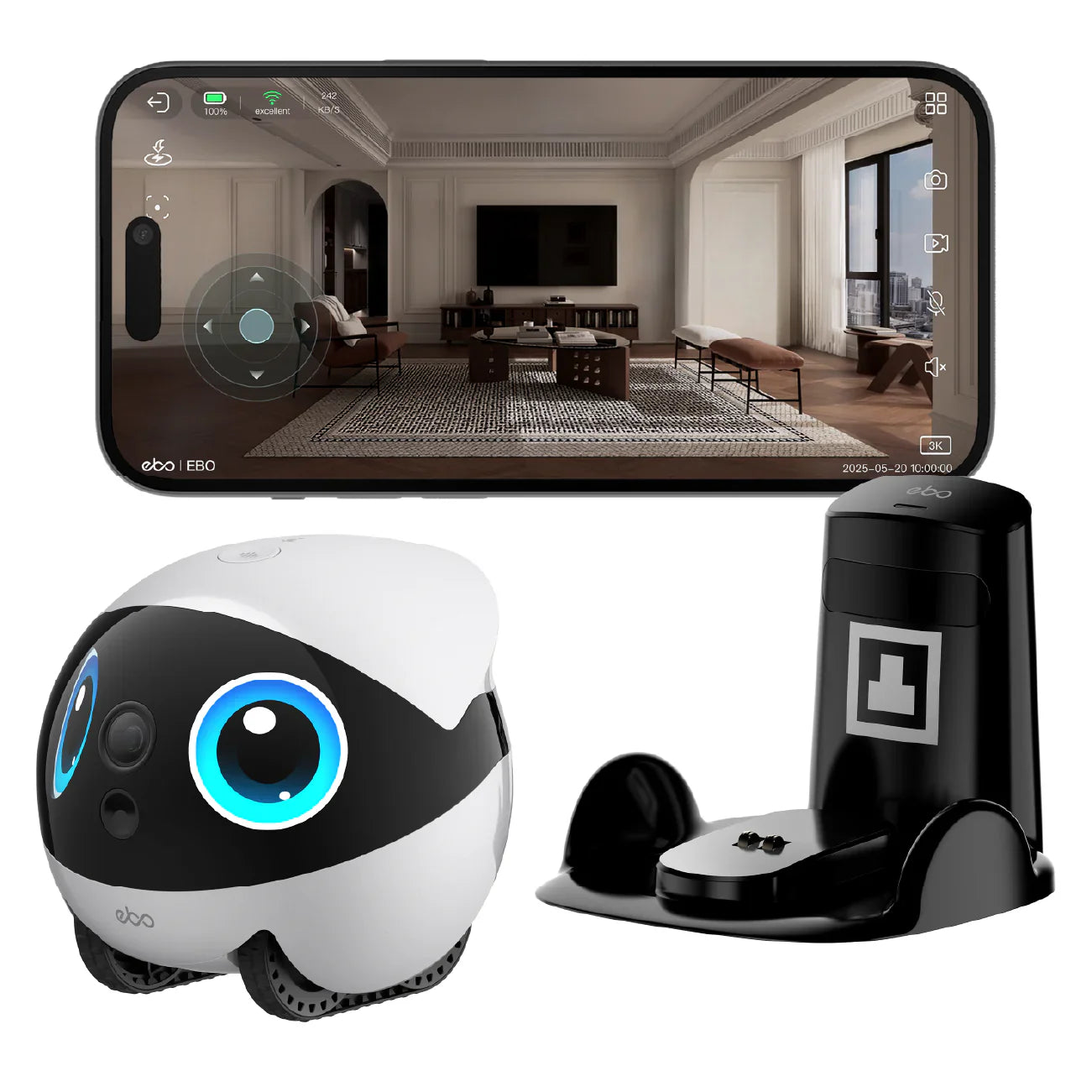 Enabot EBO Air 2 Plus FamilyBot Lunar White