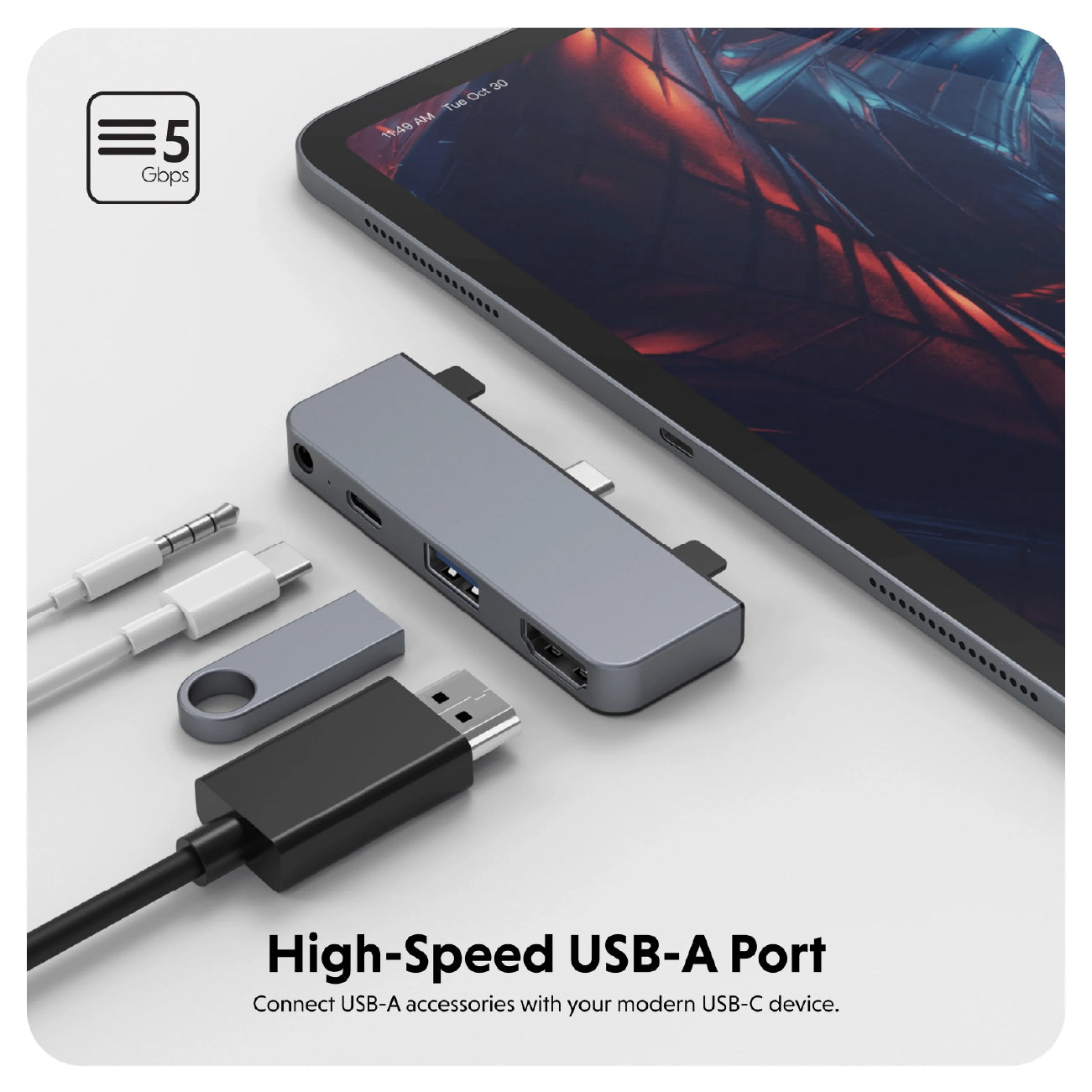 HyperDrive 4-in-1 USB-C Hub for iPad Pro Space Gray