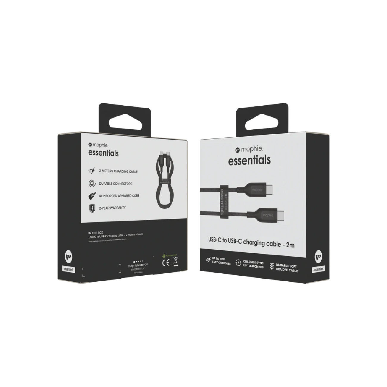 Mophie Essential 60W C-C Cable 2M Black