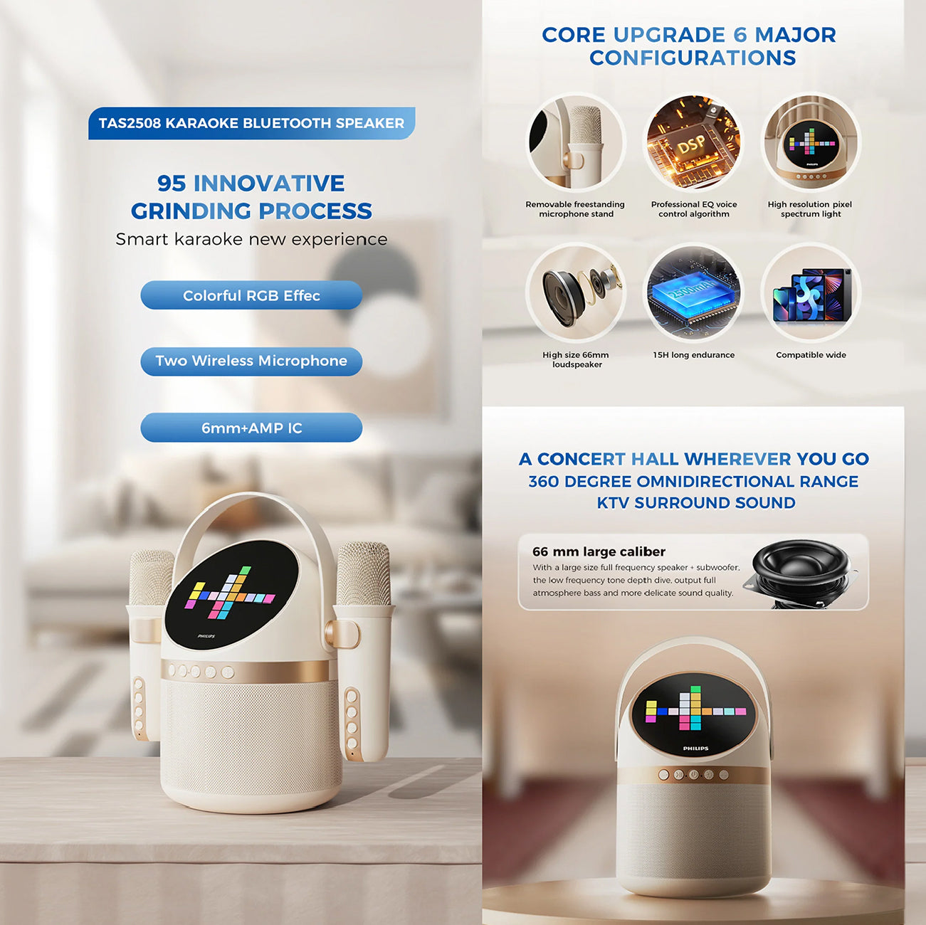 Philips TAS2508 Karaoke Bluetooth Speaker