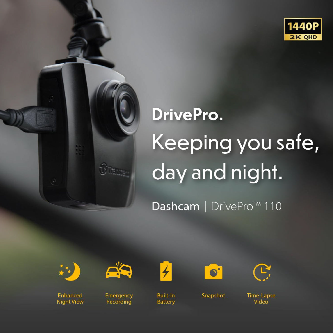Transcend DrivePro 110 Dashcam 64GB 1080P