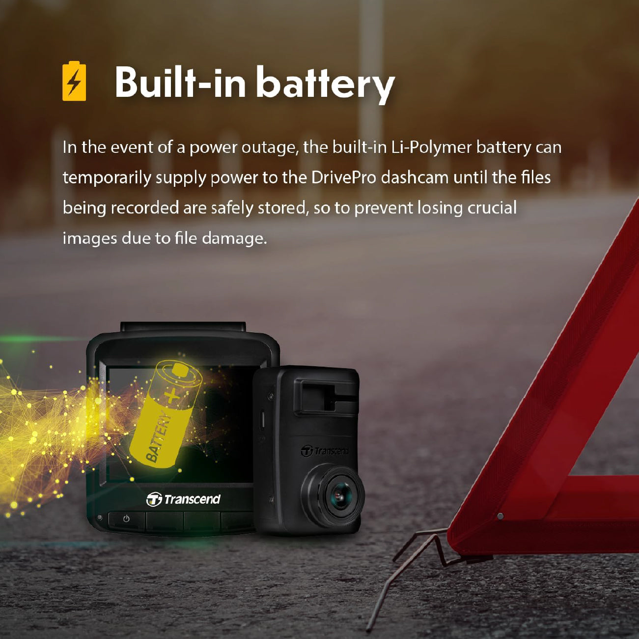 Transcend DP620 Dash Camera w/ Front& Rear Camera 64GB