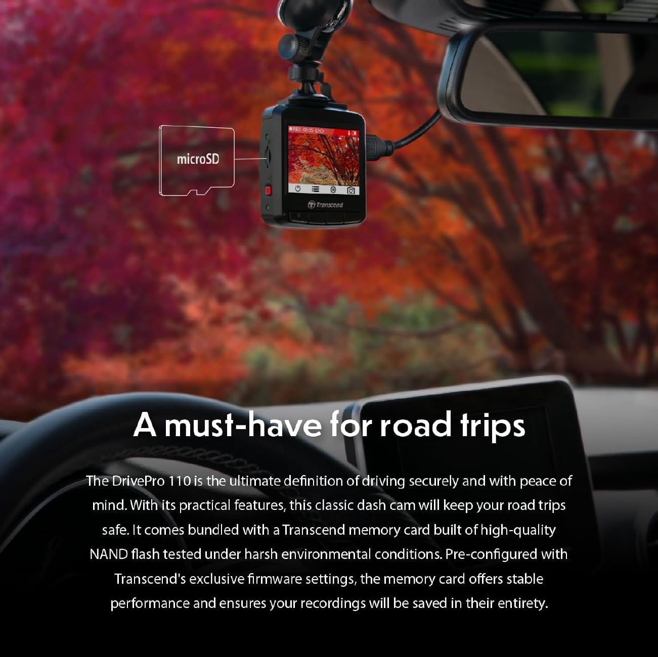 Transcend DrivePro 110 Dashcam 64GB 1080P