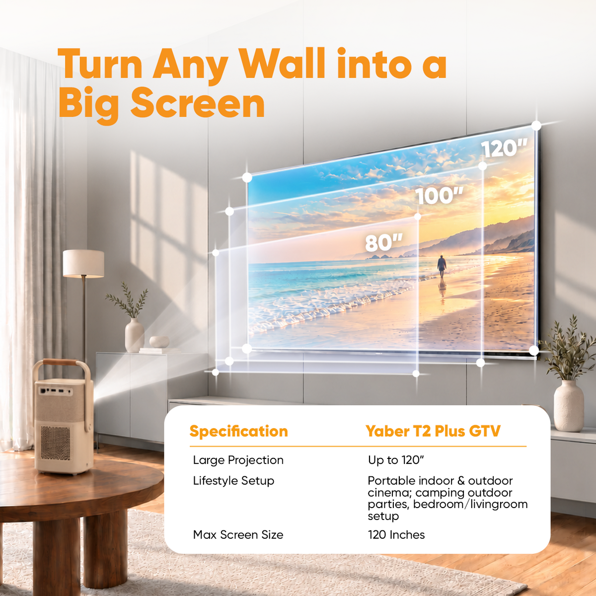 Yaber T2 Plus GTV Portable Projector