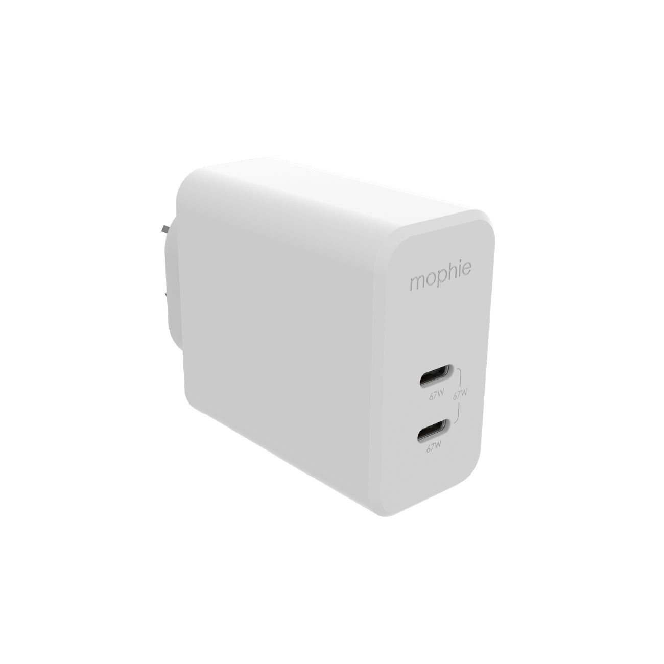Mophie Wall Adapter USB-C PD DUAL 67W GAN White