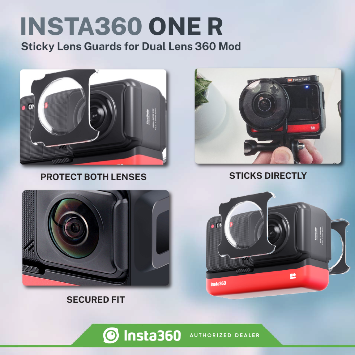 Insta360 ONE RS/R Sticky Lens Guards for 360 Lens