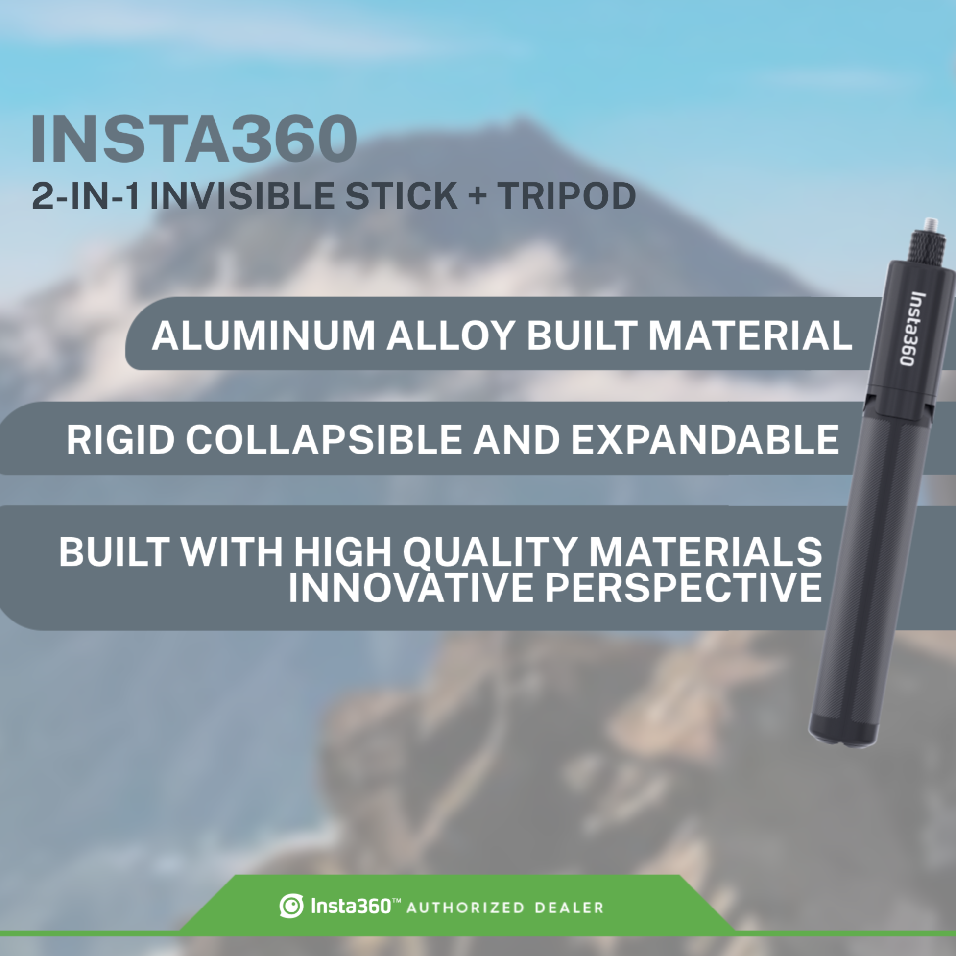 Insta360 2-in-1 Invisible Selfie Stick + Tripod