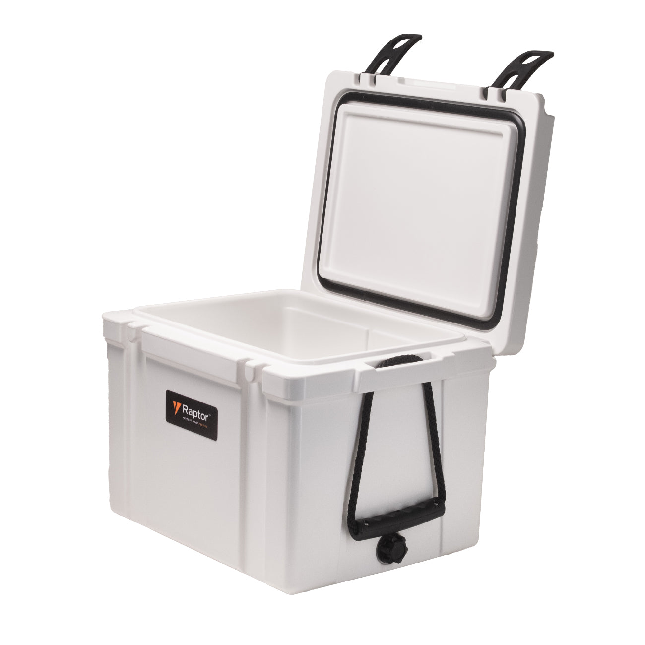 Raptor Cooler Arctic Hand Carry 25 Powder Snow with a lid open