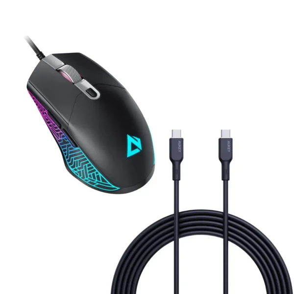 AUKEY CB-SCC241 USB-C to USB-C Cable + Aukey GM-F3 Gaming Mouse