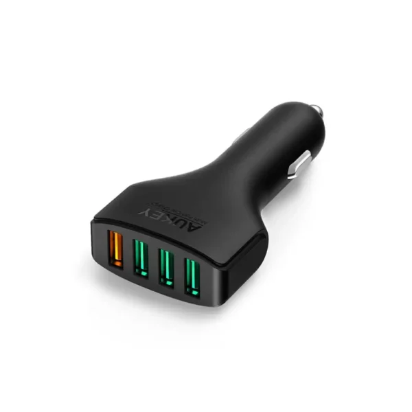 Aukey Quad Port w/ Qc 3.0 Car Charger - Black