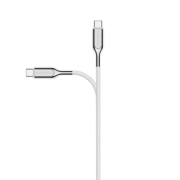 Cygnett Armoured 2.0 USB-C to USB-C 100W 1M Charging Cable White - Image 2