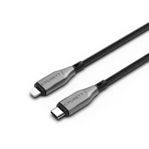 Cygnett Armoured Lightning to USB-C 1M Charging Cable Black