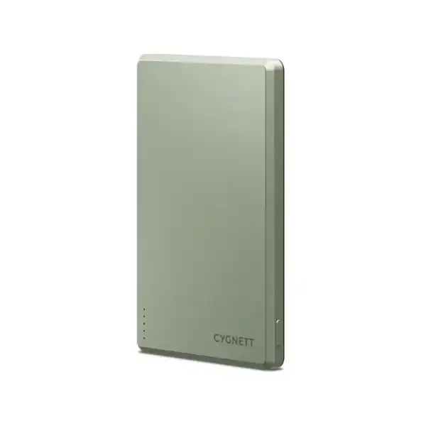 Cygnett Charge and Connect 5000Mah Magnetic Slim Power Bank Green