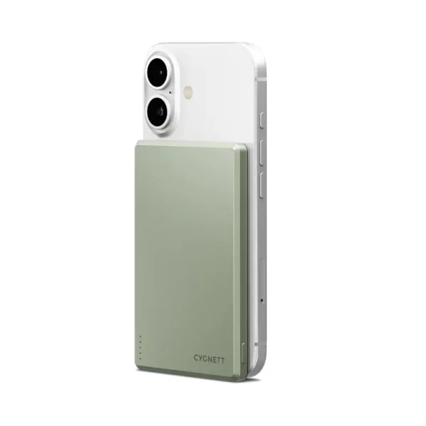 Cygnett Charge and Connect 5000Mah Magnetic Slim Power Bank Green - Image 2