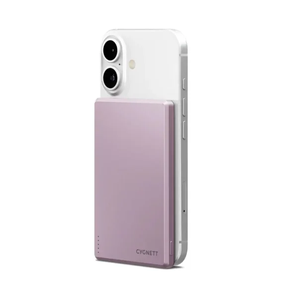Cygnett Charge and Connect 5000Mah Magnetic Slim Power Bank Pink - Image 2