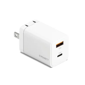 Cygnett PowerPlus 45W Dual Port Adapter GaN Wall Charger White