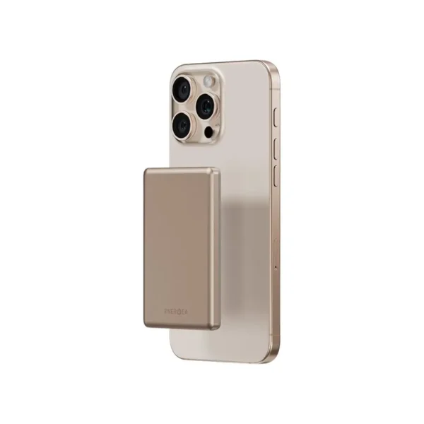 Energe Alupac Mini 5000MAH Aluminun Magsafe Powerbank Gold - Image 3