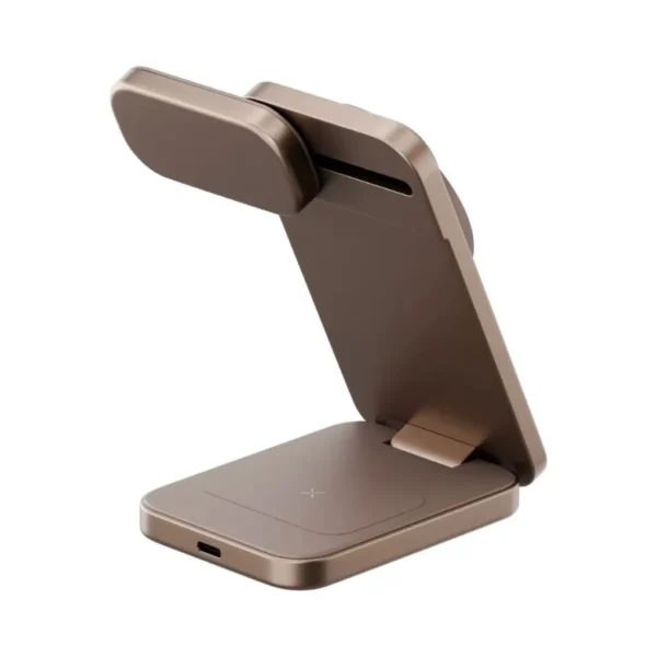 Energea Magtrio Plus 3IN1 Foldable QI2 Magnetic Wireless Charger Gold - Image 2