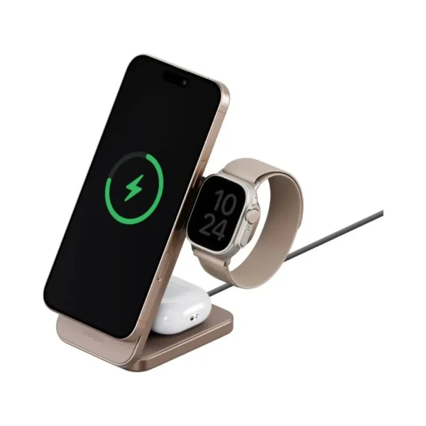 Energea Magtrio Plus 3IN1 Foldable QI2 Magnetic Wireless Charger Gold - Image 3