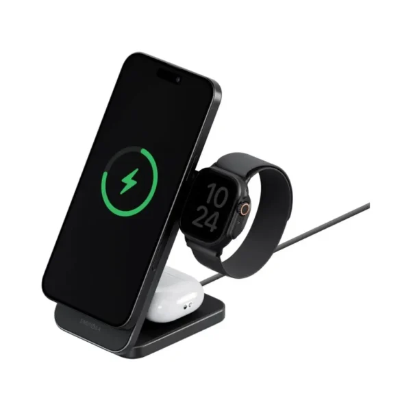 Energea Magtrio Plus 3IN1 Foldable QI2 Magnetic Wireless Charger Gunmetal - Image 3