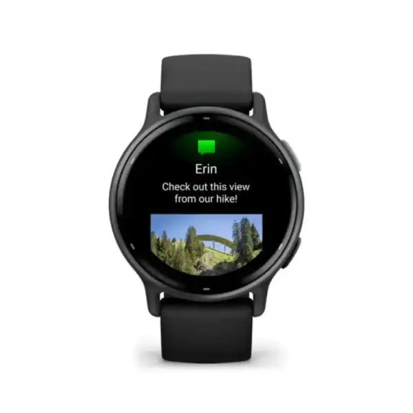 Garmin Vivo Active 5 Slate Aluminum Bezel w/ Black Case - Image 2